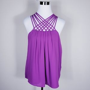 SHINESTAR Lattice Strap Tank Top